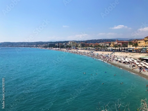Wallpaper Mural Panoramic view of sea, coast and beaches in Nice, Cote d'Azur, France Torontodigital.ca