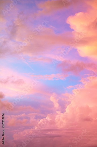 Wall Mural Vertical shot of colorful clouds during the sunset