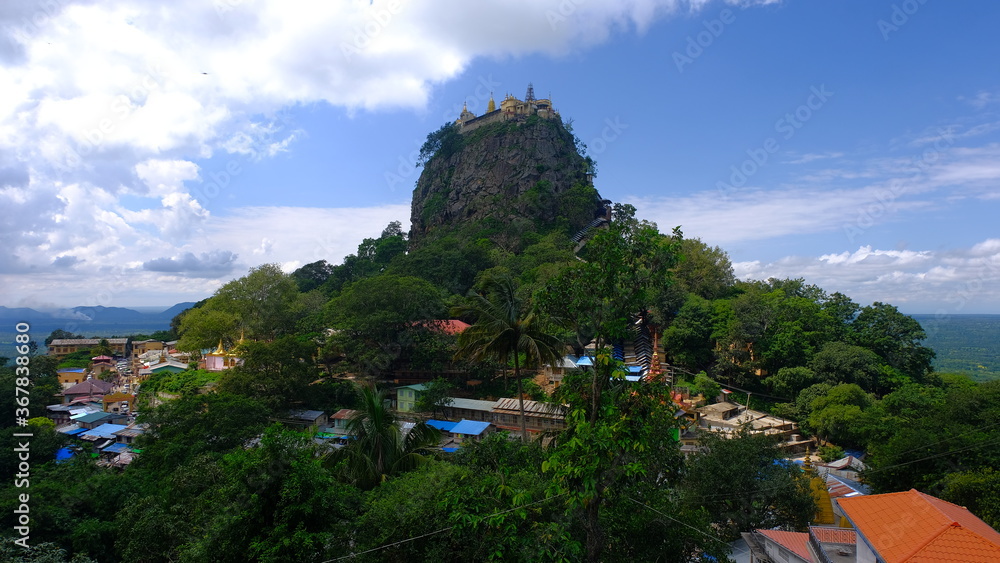 Mount Popa, a pilgrim destination for the religious people of Burma. Mount Popa, a pilgrim destination for the religious people of Burma.