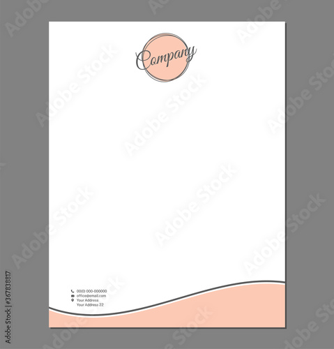 Feminine Letterhead Template for Print with Logo