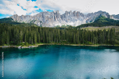 Italian mountains Dolomites. Landscape with a mountain lake.