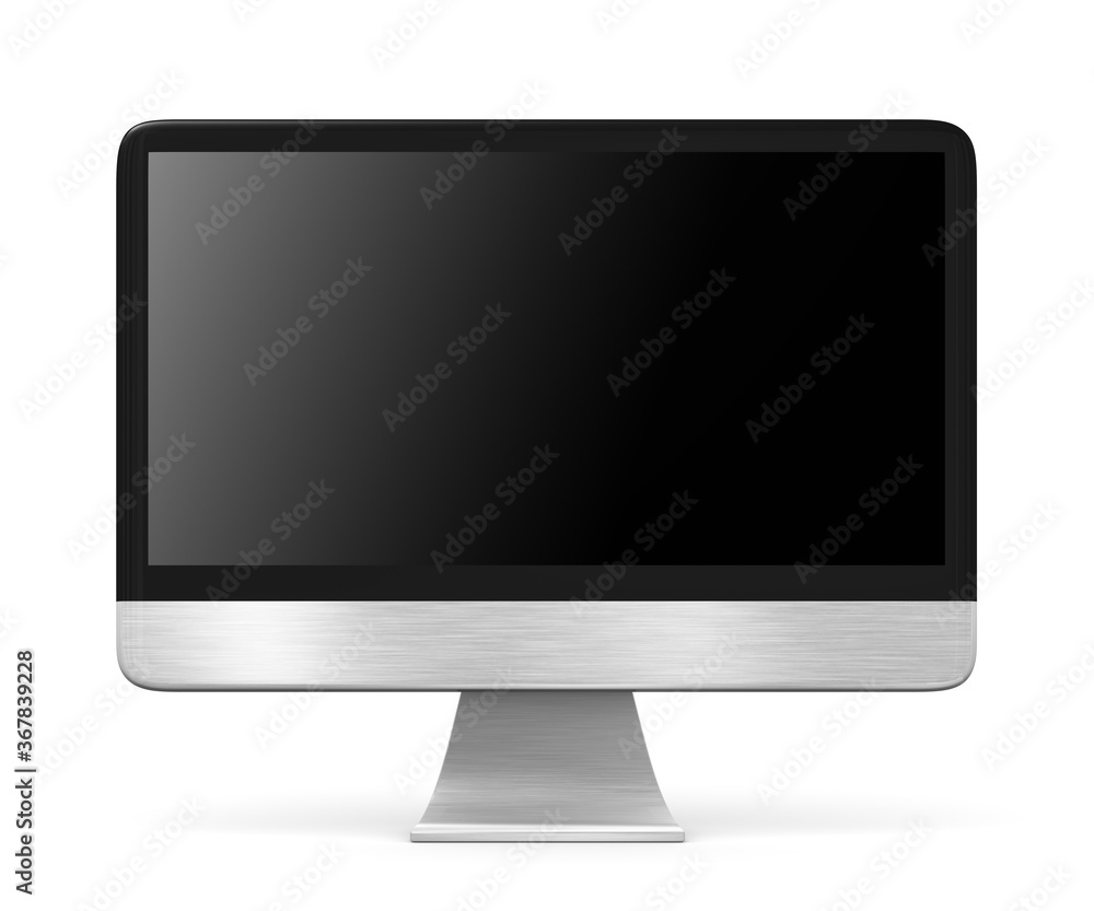 computer monitor 3d illustration over white background computer monitor 3d illustration over white background