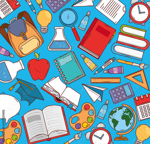 background of education and school icons vector illustration design