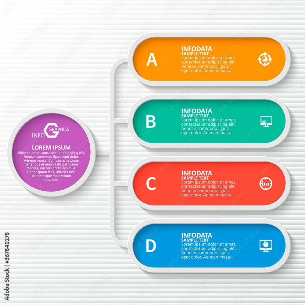 Fototapeta premium Abstract 3D Paper Infographics. Business template .Vector illustration