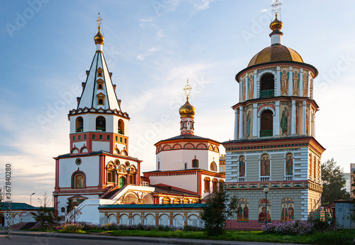 Canvas Print Bogoyavlensky (Epiphany) Cathedral in the city of Irkutsk, Russia, built in the