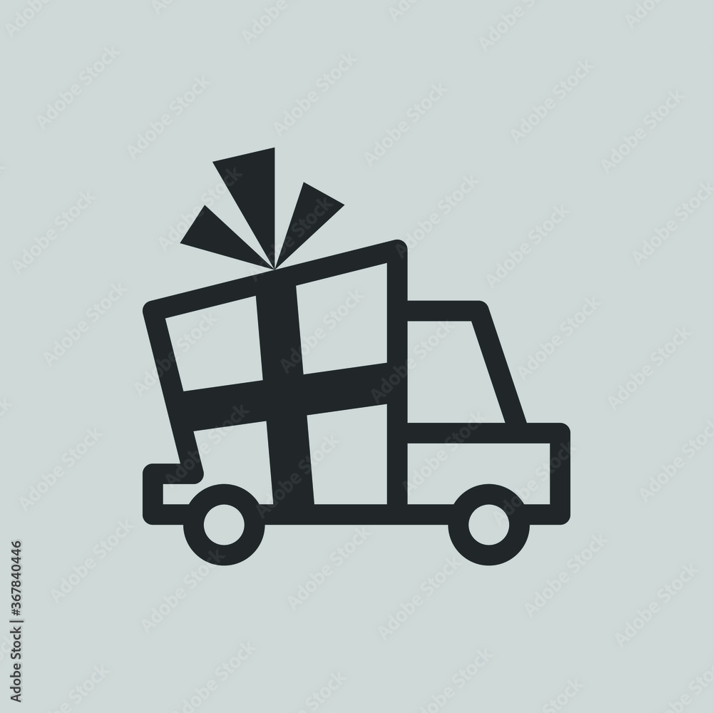 vector icon for free delivery concept in black over grey background vector icon for free delivery concept in black over grey background