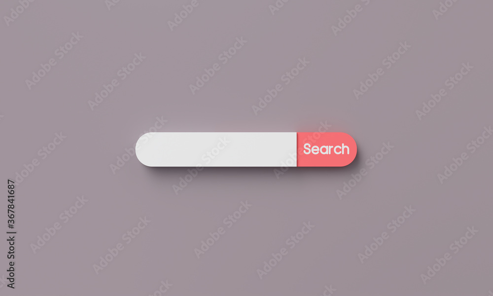 minimal blank search bar background. web search concept. 3d rendering