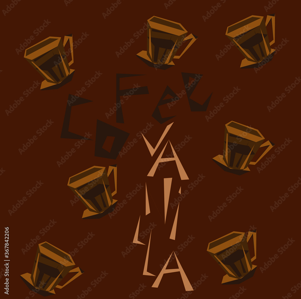 pattern with the image of coffee glasses pattern with the image of coffee glasses
