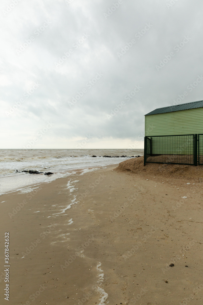 beach hut on the shore beach hut on the shore