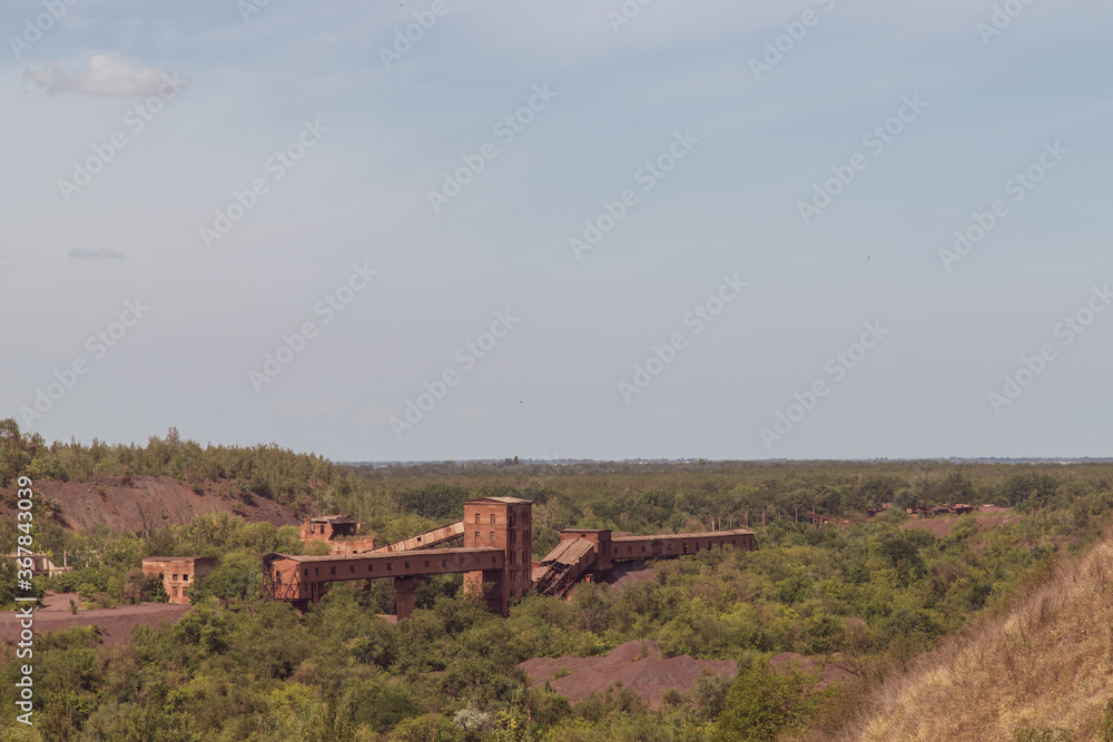Ukraine, Krivoy Rog, the 16 of July, scenic view from the hill on mine site, city limits.