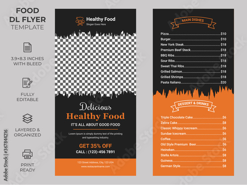 Rack Card Food DL Flyer Template
