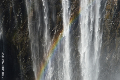 The massive Victoria Falls waterfalls between Zimbabwe and Zambia in Southern Africa