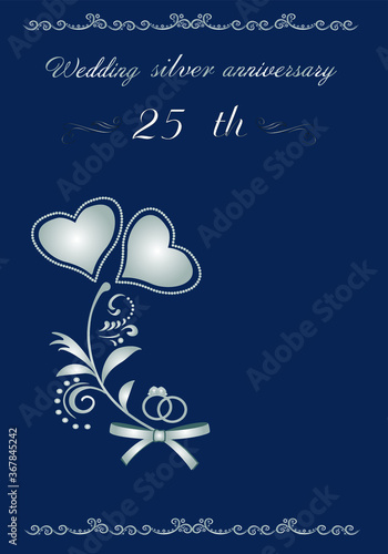 Tablou pe pânză Silver wedding anniversary
