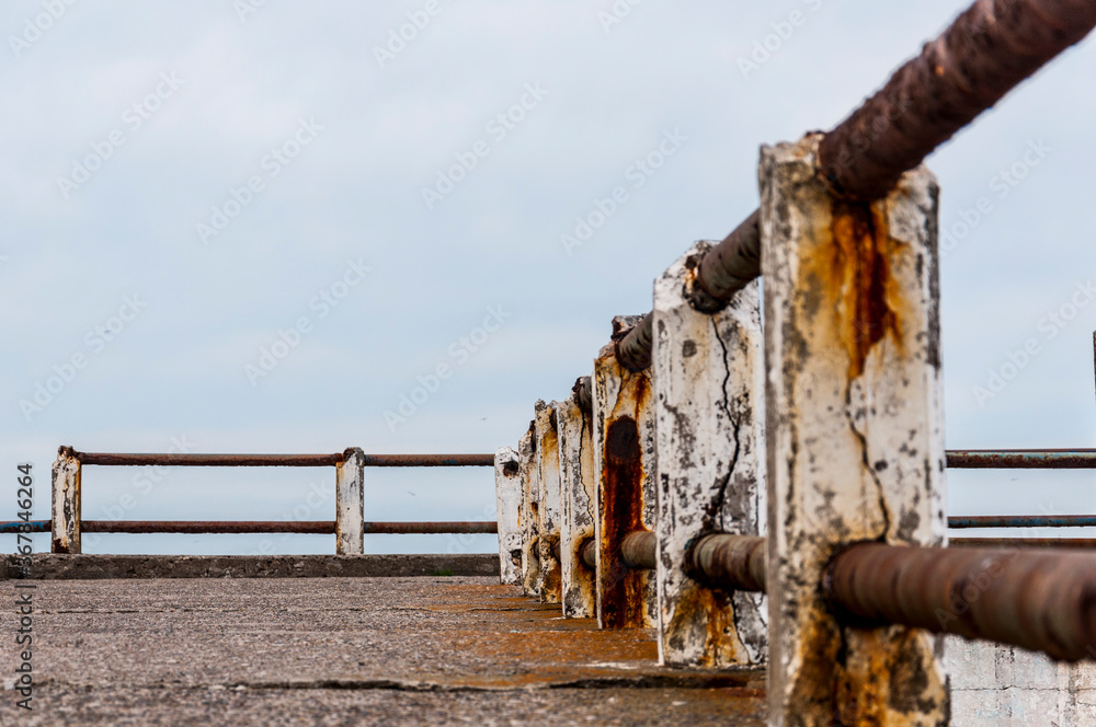 Fototapeta premium old rusty iron fence