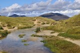 mountain landscape with lake, outer hebrides, scotland