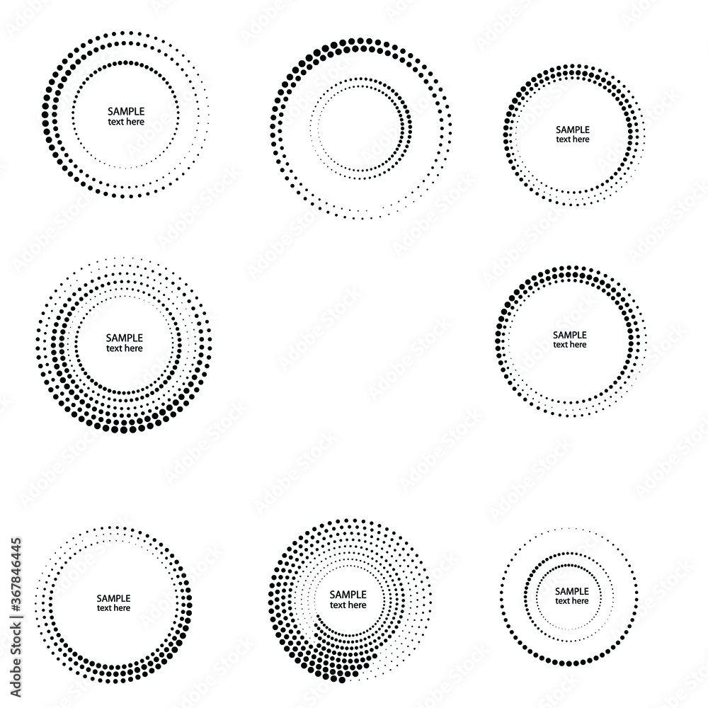 Halftone dots in circle form. round logo . vector dotted frame . design element Halftone dots in circle form. round logo . vector dotted frame . design element