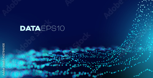 Data waterfall. Abstract technology vector background. Modern science wave background.