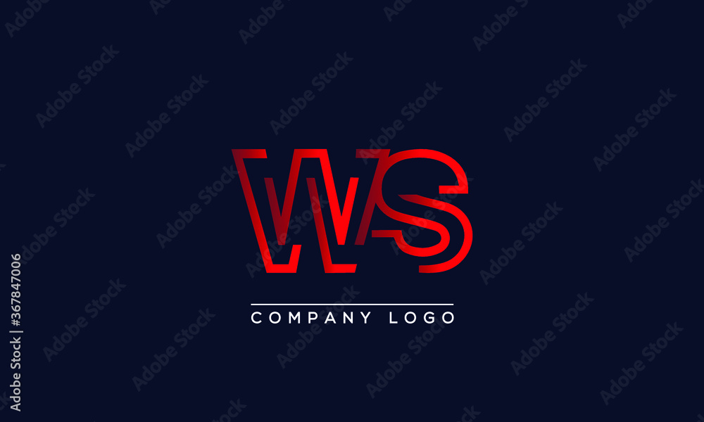 Abstract minimal unique modern alphabet letter icon logo WS Abstract minimal unique modern alphabet letter icon logo WS