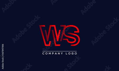 Abstract minimal unique modern alphabet letter icon logo WS photo