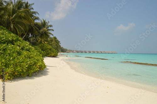 Fototapeta Naklejka Na Ścianę i Meble -  The paradise beaches on The Maldives in the Indian Ocean