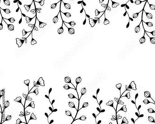abstract floral background black and white