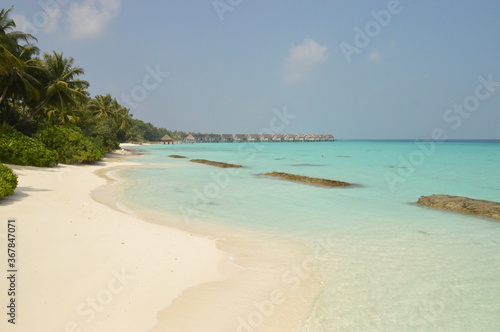 The paradise beaches on The Maldives in the Indian Ocean