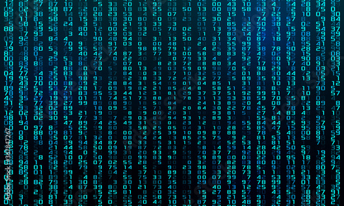 numbers of the computer matrix of the binary code. techno background coding and hacking.