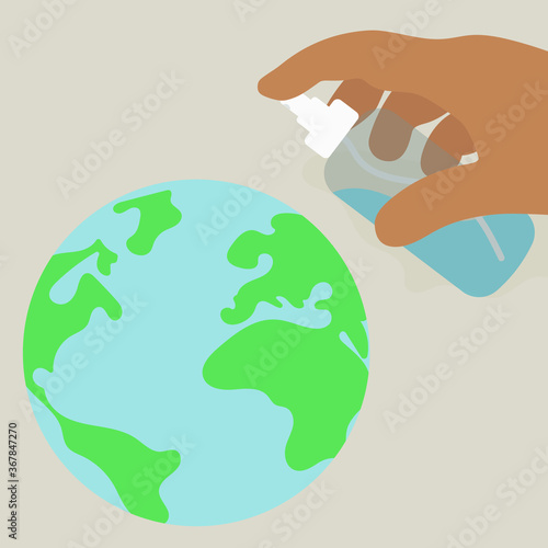 Hand sprays an antiseptic globe