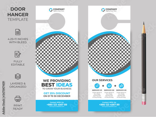 Business Corporate Door Hanger, Vector illustration, modern Door hanger, do not disturb and make up room sign Premium Vector, Door hanger design template