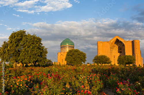 Mausoleum of Khoja Ahmed Yasawi in the city of Turkestan, Kazakhstan. photo