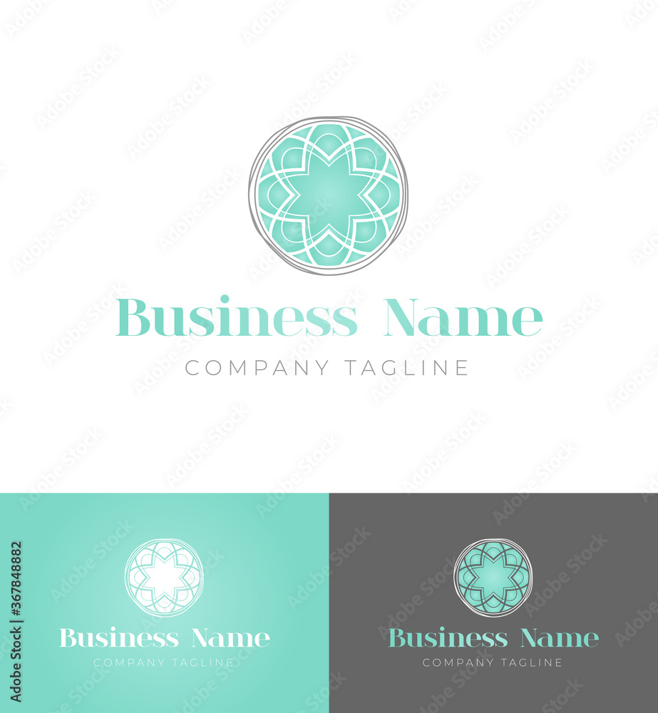 Fototapeta premium Feminine Mint Round Logo Design Template