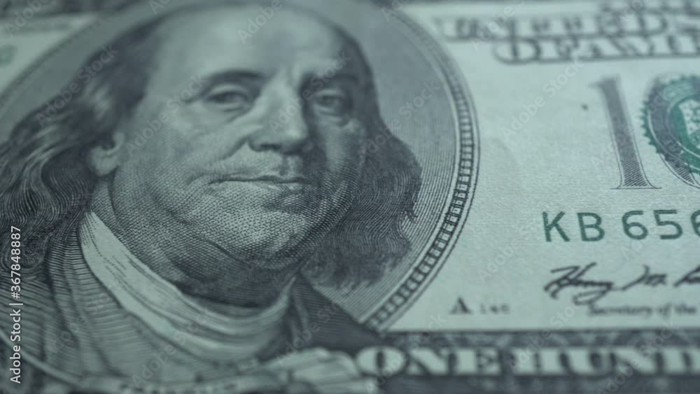 100 Dollars Bill Close Up, Slider Shot