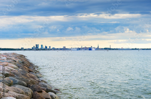 Skyline Tallinn sea harbor ...