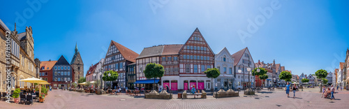 Panorama, Marktplatz, Stadthagen, Deutschland 