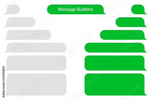 Blank vector message bubbles. Chat or messenger speech bubble. SMS text frame. Short message sending.