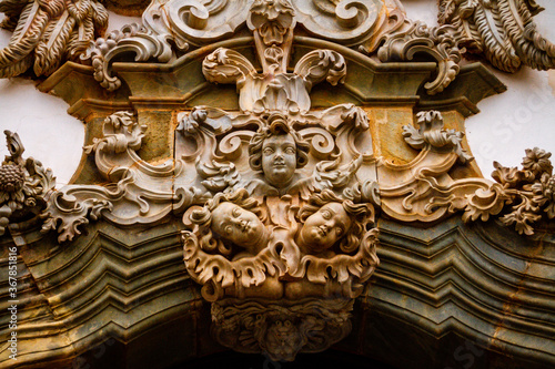 Detail of the São Francisco de Assis church facade in São João del-Rei