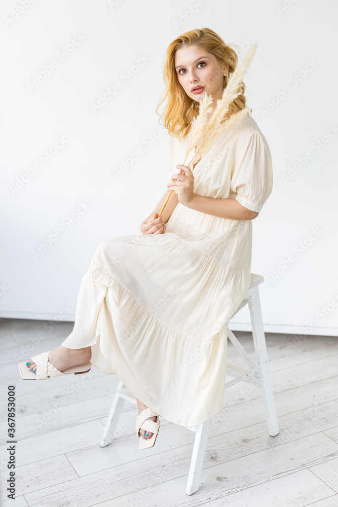 portrait of young modern girl with nude makeup, beauty salon concept portrait of young modern girl with nude makeup, beauty salon concept