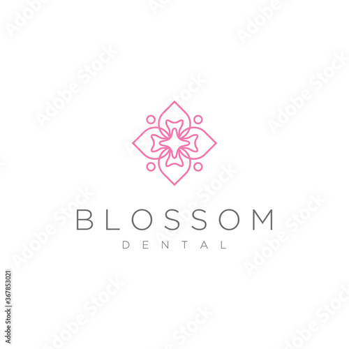 cherry blossom and dental Vector design template