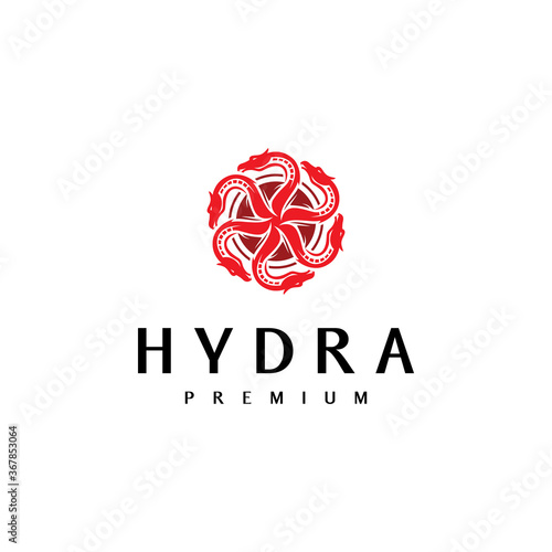 circle and hydra logo vector design template photo