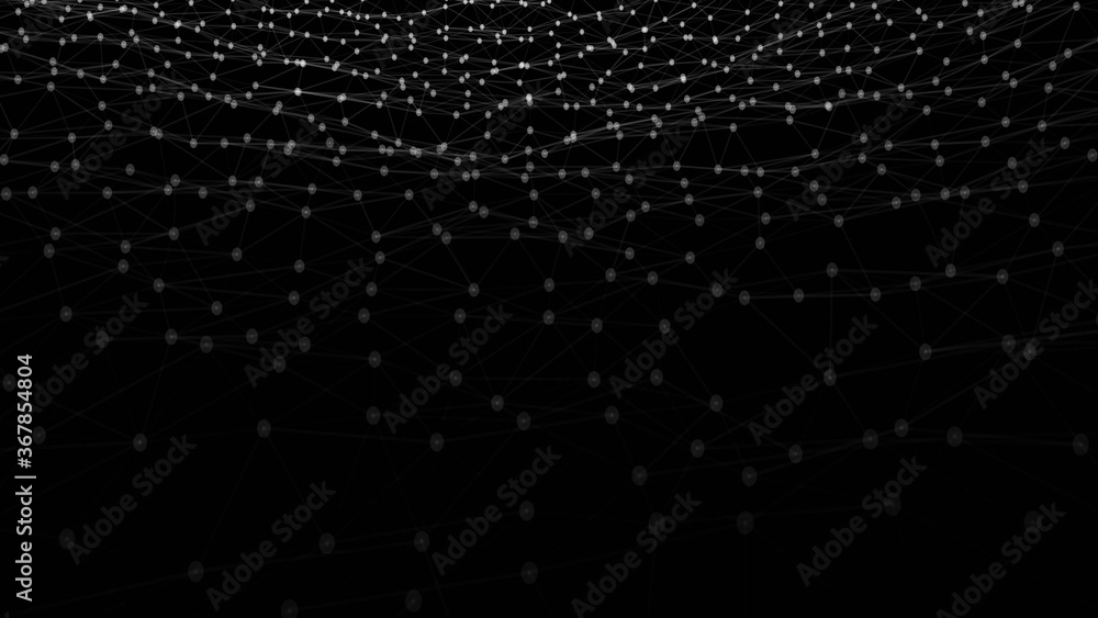 Obraz premium Abstract wireframe landscape background. Cyberspace grid. 3D wire frame surrounding. 3d render wireframe illustration. Digital landscape for presentations. Polygonal surface. Geometric wavy mountains