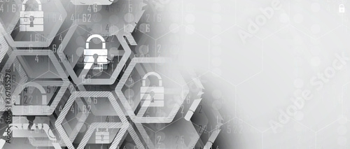 Cybersecurity and information or network protection. Future technology web services for business and internet project