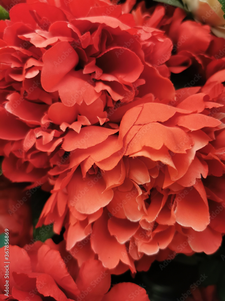 Beautiful luxurious roses. Large Artificial Flowers. Big Red Peonies. Made of textile. Beautiful luxurious roses. Large Artificial Flowers. Big Red Peonies. Made of textile.