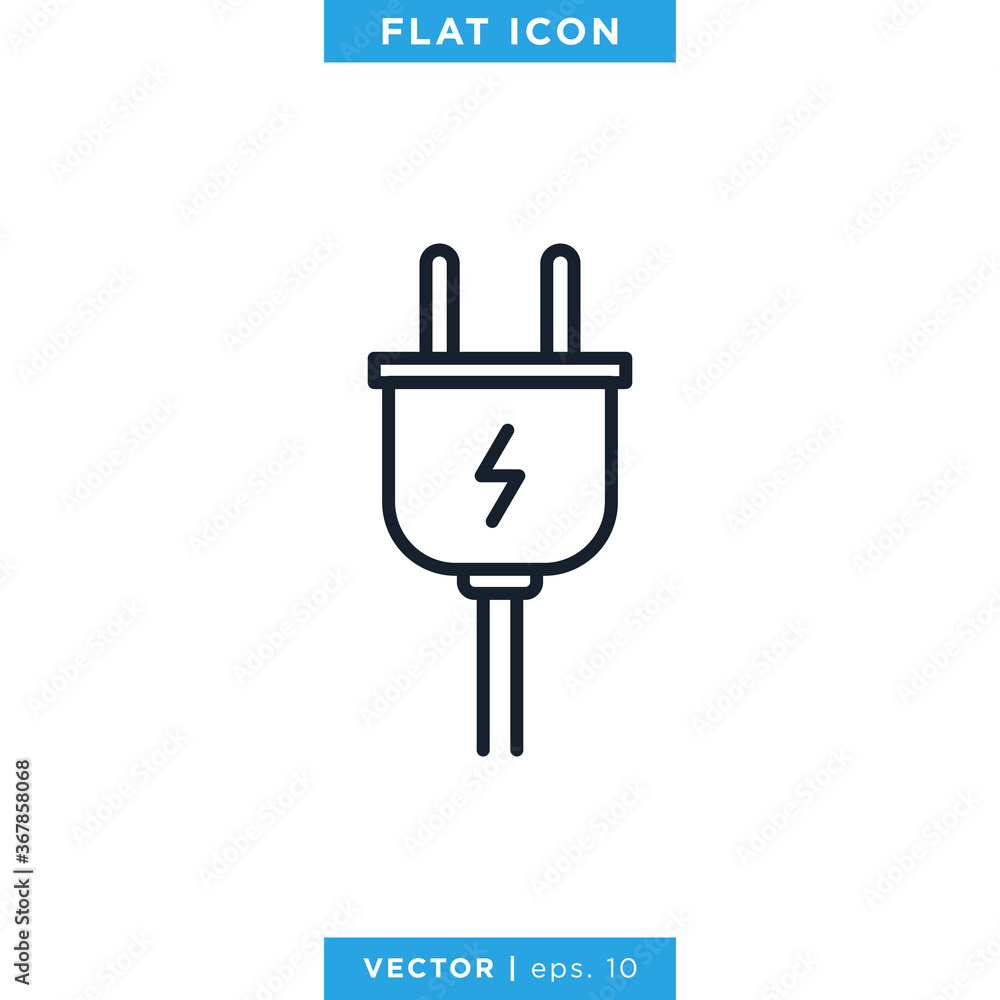 Electric Plug Icon Vector Design Template. Electric Plug Icon Vector Design Template.