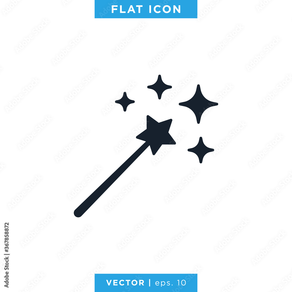Magic Wand Icon Vector Design Template. Magic Wand Icon Vector Design Template.