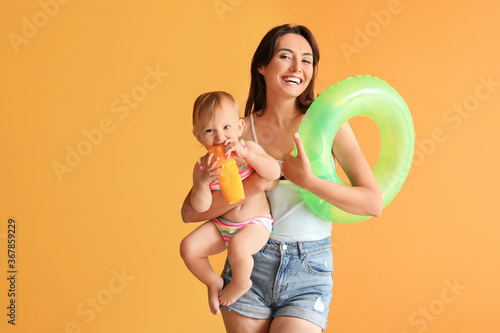 Mother and her little daugh...