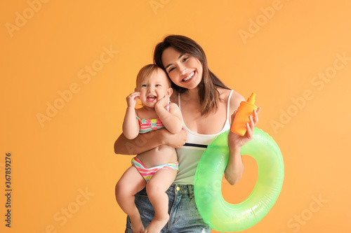 Mother and her little daugh...