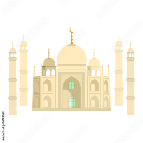 Mosque. Isolated vector image on a white background. Clipart. Muslim temple.