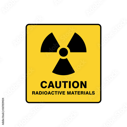 Radioactive Materials Caution Sign Vector Template.