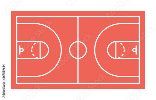 Vector Illustration of the Basketball Court Field Ground