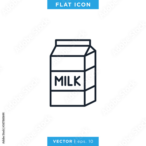 Milk Icon Vector Design Template.